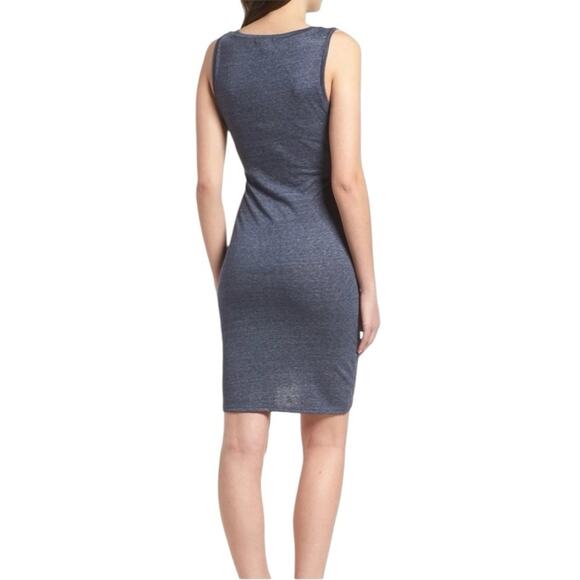 Leith Crewneck Sleeveless Bodycon Short Dress Casual Blue Gray Womens XS - Picture 2 of 5
